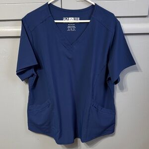 Wonder Wink Navy Blue Scrub Top